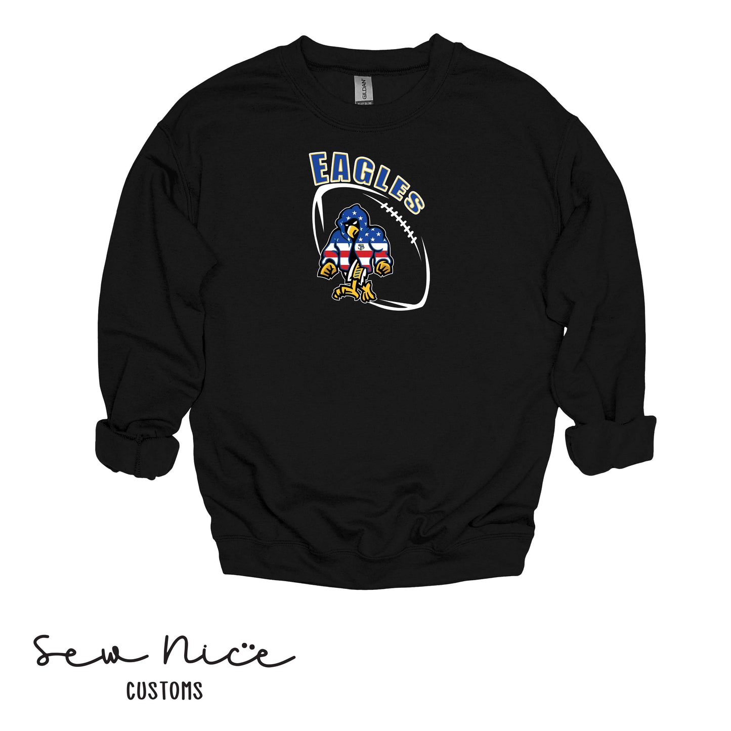 SP Eagles American Flag Robe- Unisex Adult/Youth Crewneck Sweatshirt