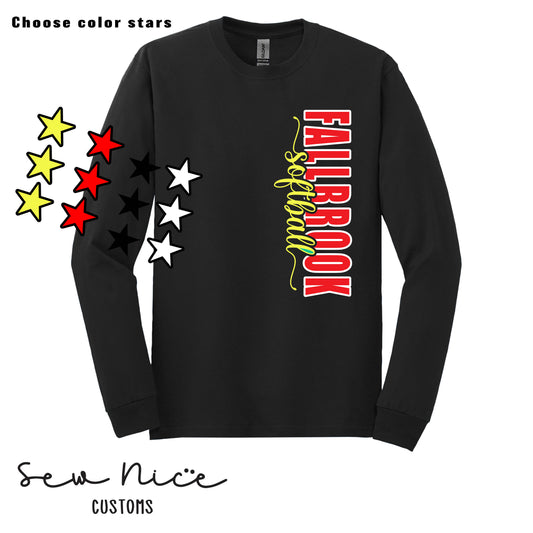 Fallbrook Softball Side Design- Unisex Long Sleeve Shirt