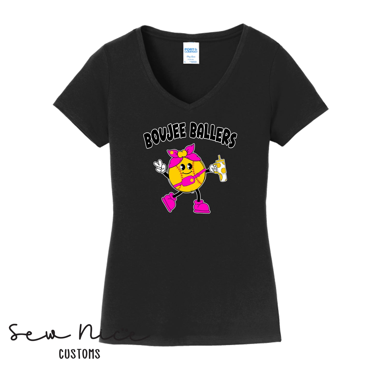 Boujee Ballers- Ladies V-Neck Shirt