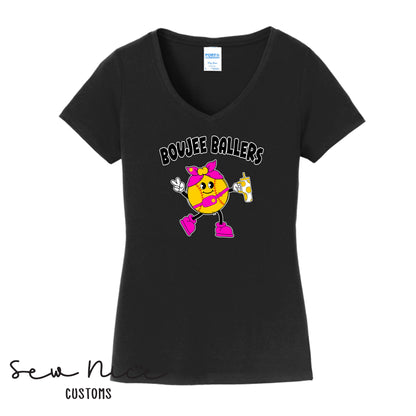 Boujee Ballers- Ladies V-Neck Shirt