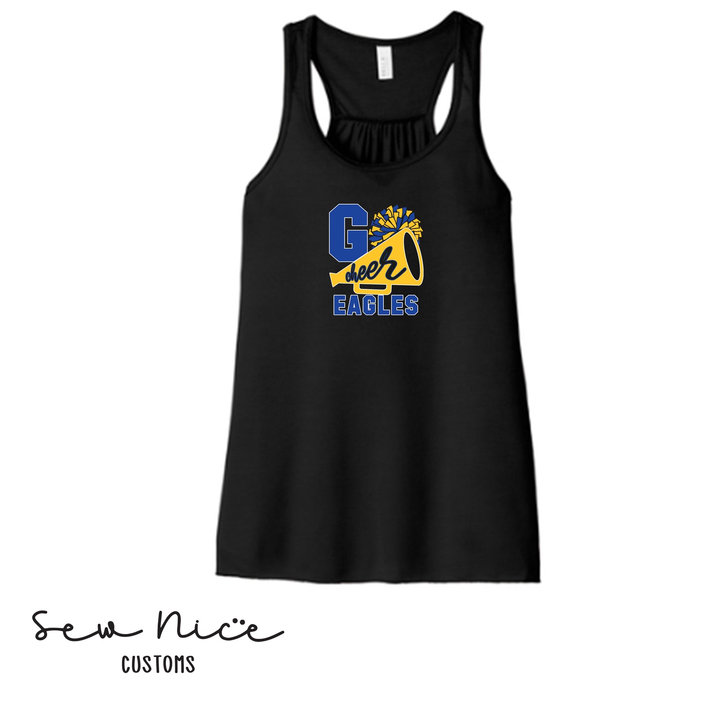 GO CHEER Eagles- Ladies Bella Canvas Flowy Tank Top