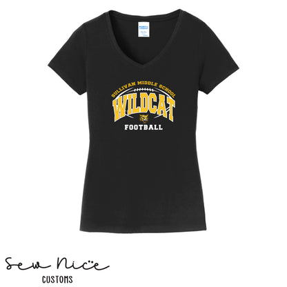 Sullivan Wildcat Football- Ladies V-Neck Shirt