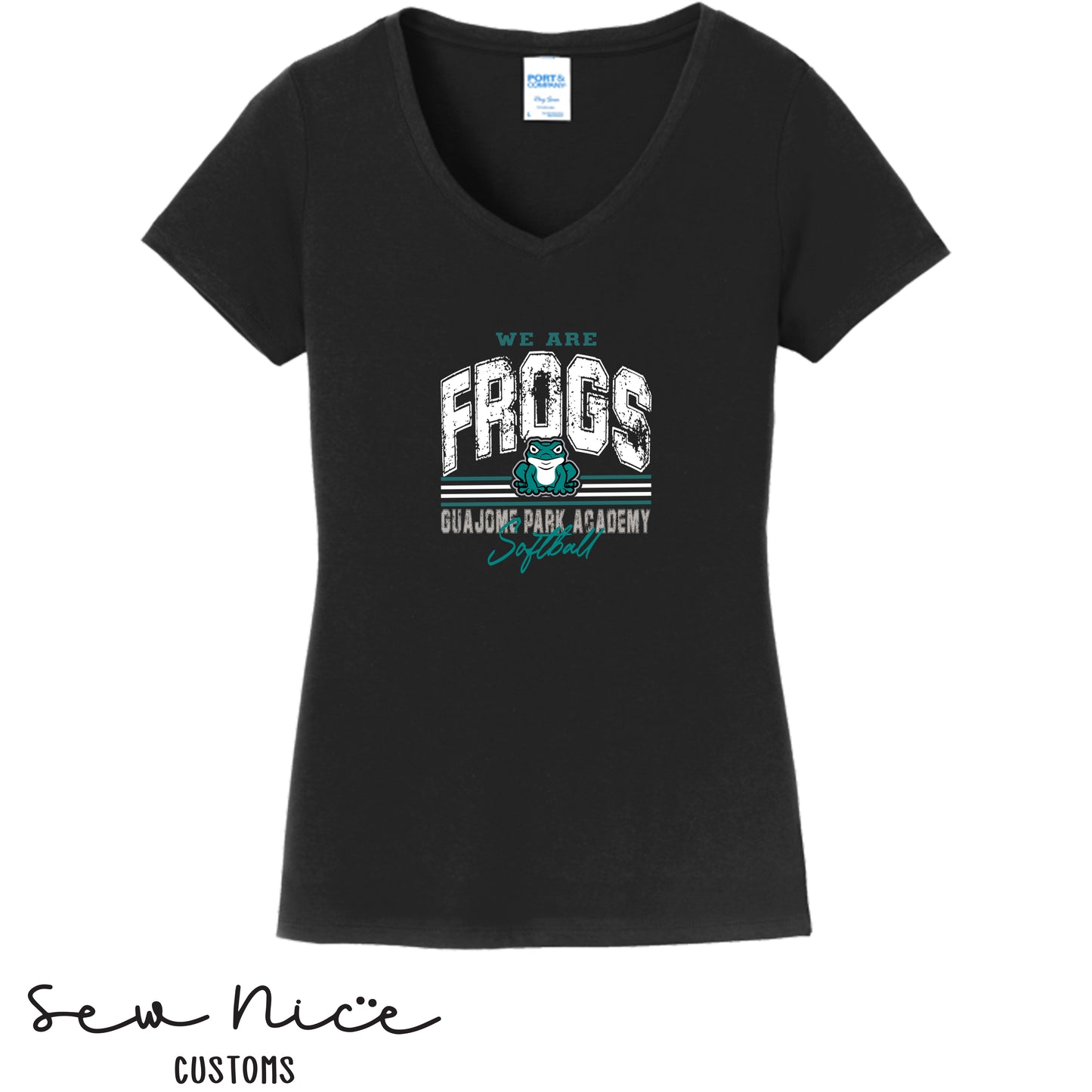 Guajome-Vintage-Softball-Ladies V-Neck Shirt