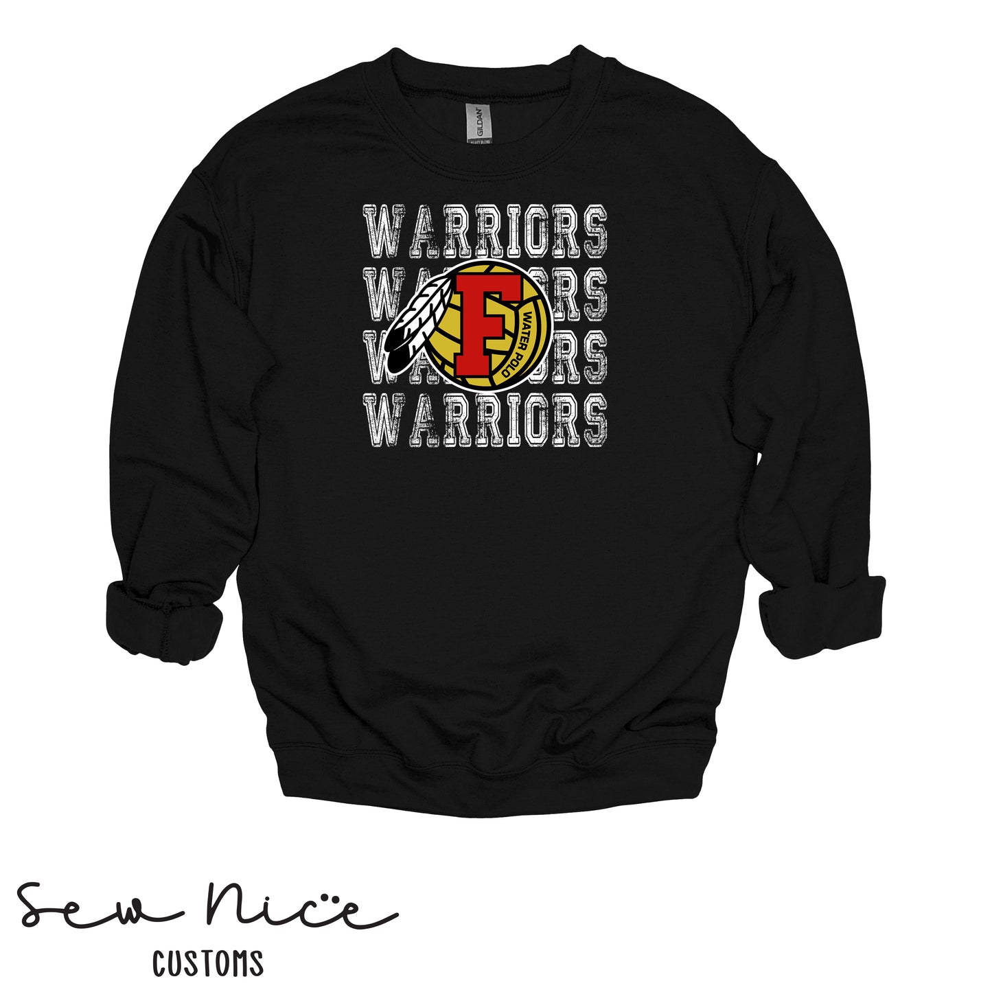 Warriors Stacked FHS Water Polo- Unisex Adult/Youth Crewneck Sweatshirt