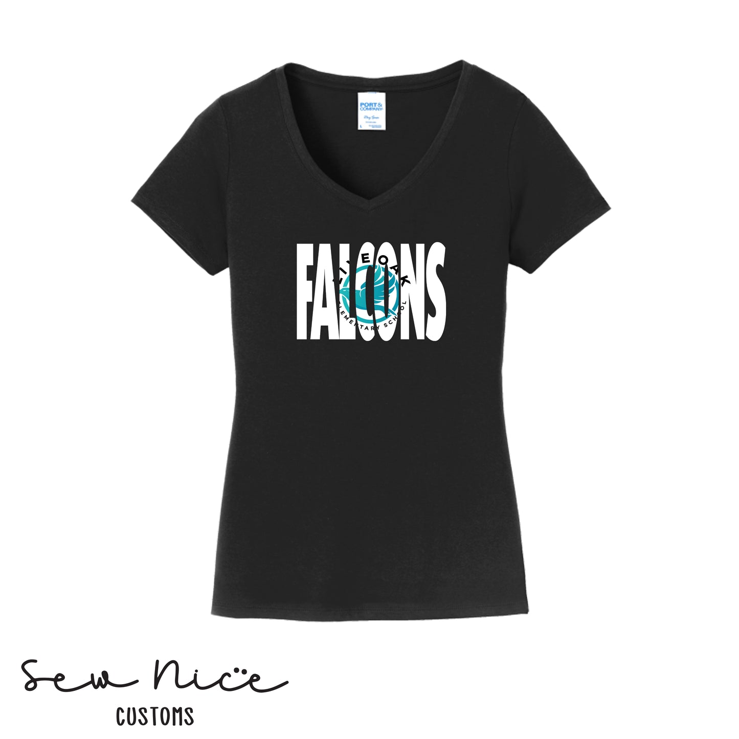 FALCONS Inside Logo- Women's V-Neck Shirt