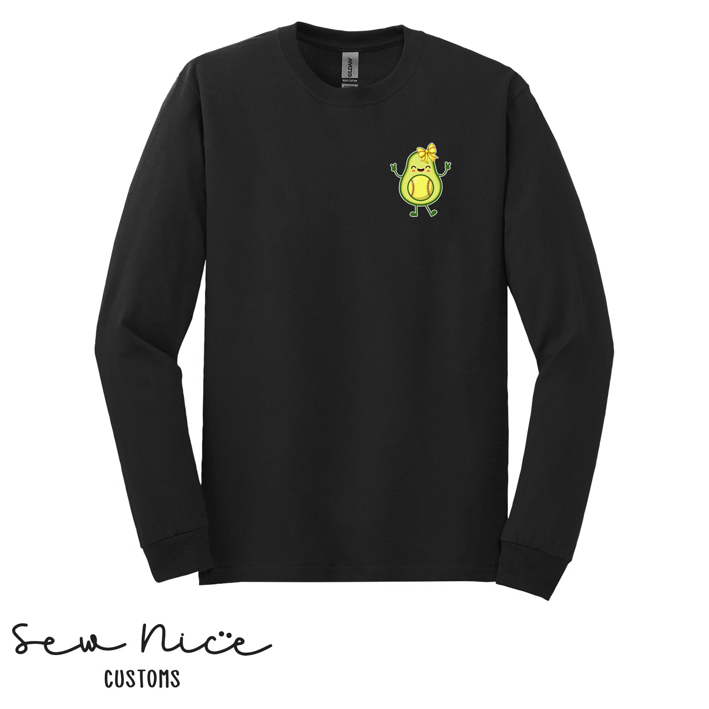 Avocado Softball Girl Design - Unisex Long Sleeve Shirt
