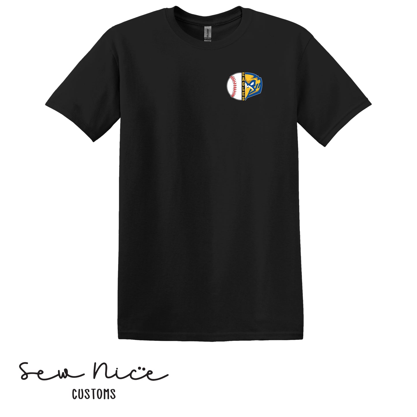Split Baseball & Eagle Face- Unisex Adult/Youth T-Shirt