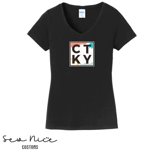 CTKY Logo- Ladies V-Neck Shirt