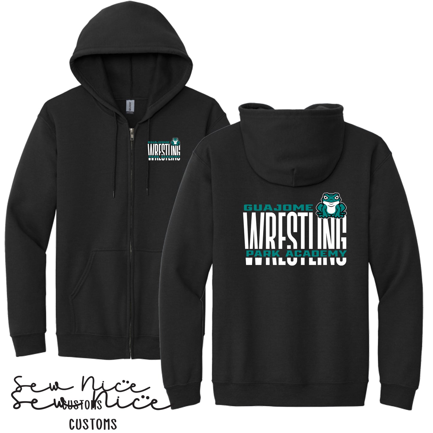 Guajome Tall WRESTLING Design- Unisex Adult/Youth Full Zip Hoodie