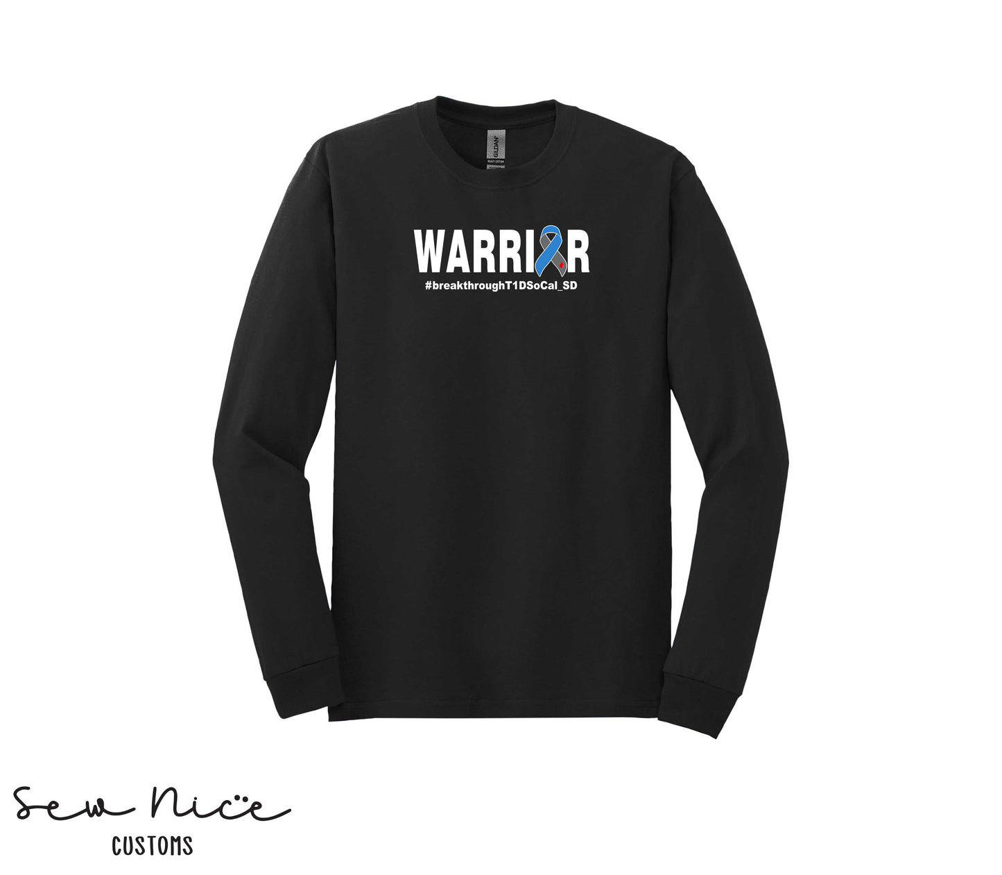 WARRIOR T1D- Unisex Adult/Youth Long Sleeve Shirt