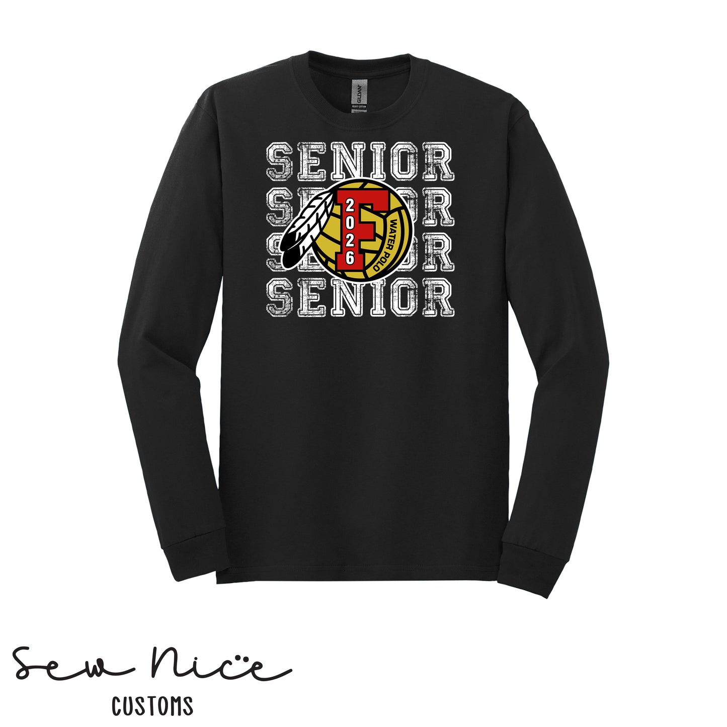 FHS Water Polo Stacked SENIOR 2026- Unisex Adult/Youth Long Sleeve Shirt