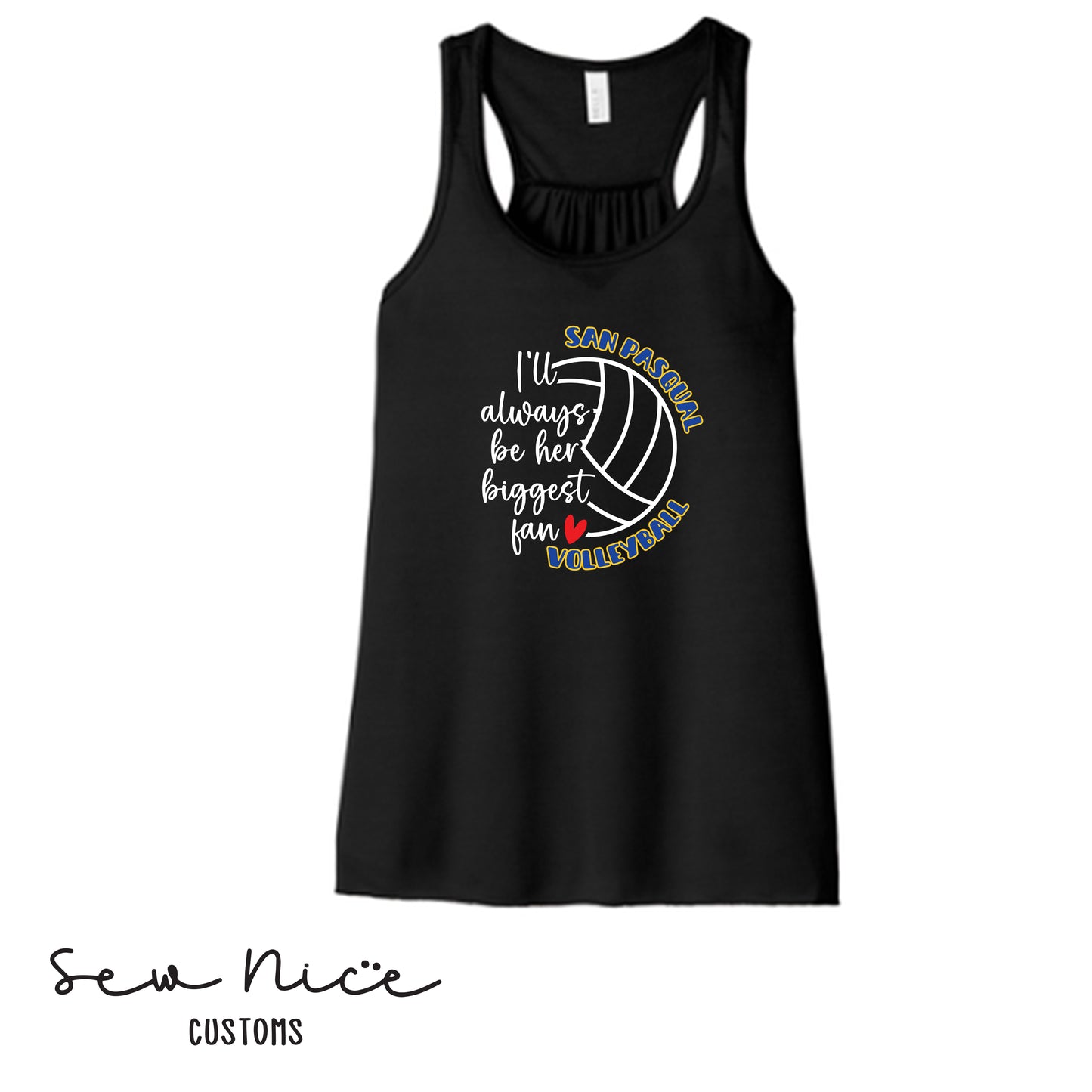 SP Volleyball Biggest Fan Ladies Bella Canvas Flowy Tank Top