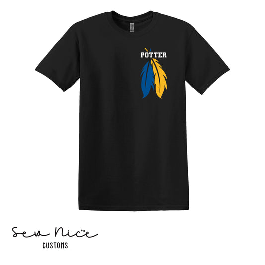 Potter Left Chest Feathers- Unisex Adult/Youth T-Shirt