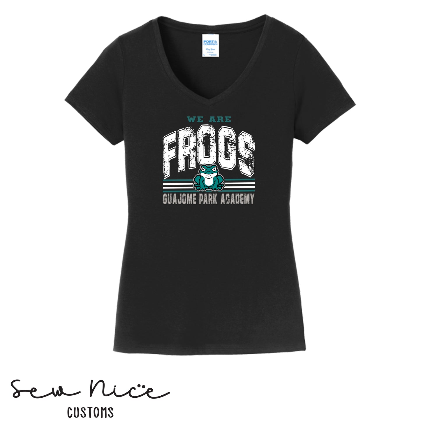 Guajome- Vintage We Are Frogs-Ladies V-Neck Shirt