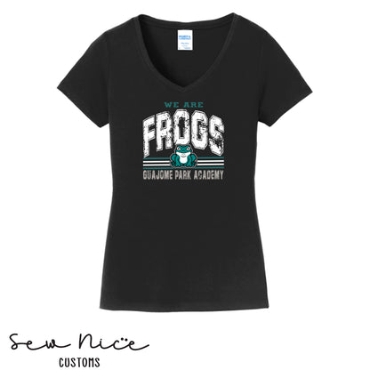 Guajome- Vintage We Are Frogs-Ladies V-Neck Shirt