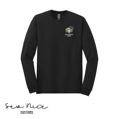 San Pasqual CHEER Glitter Bow- Unisex Adult/Youth Long Sleeve Shirt
