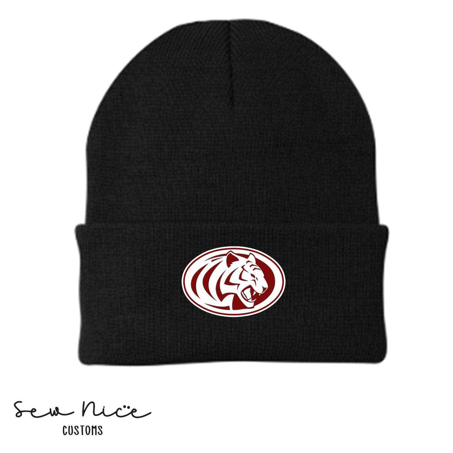 Embroidered WHITE TIGER LOGO Beanie