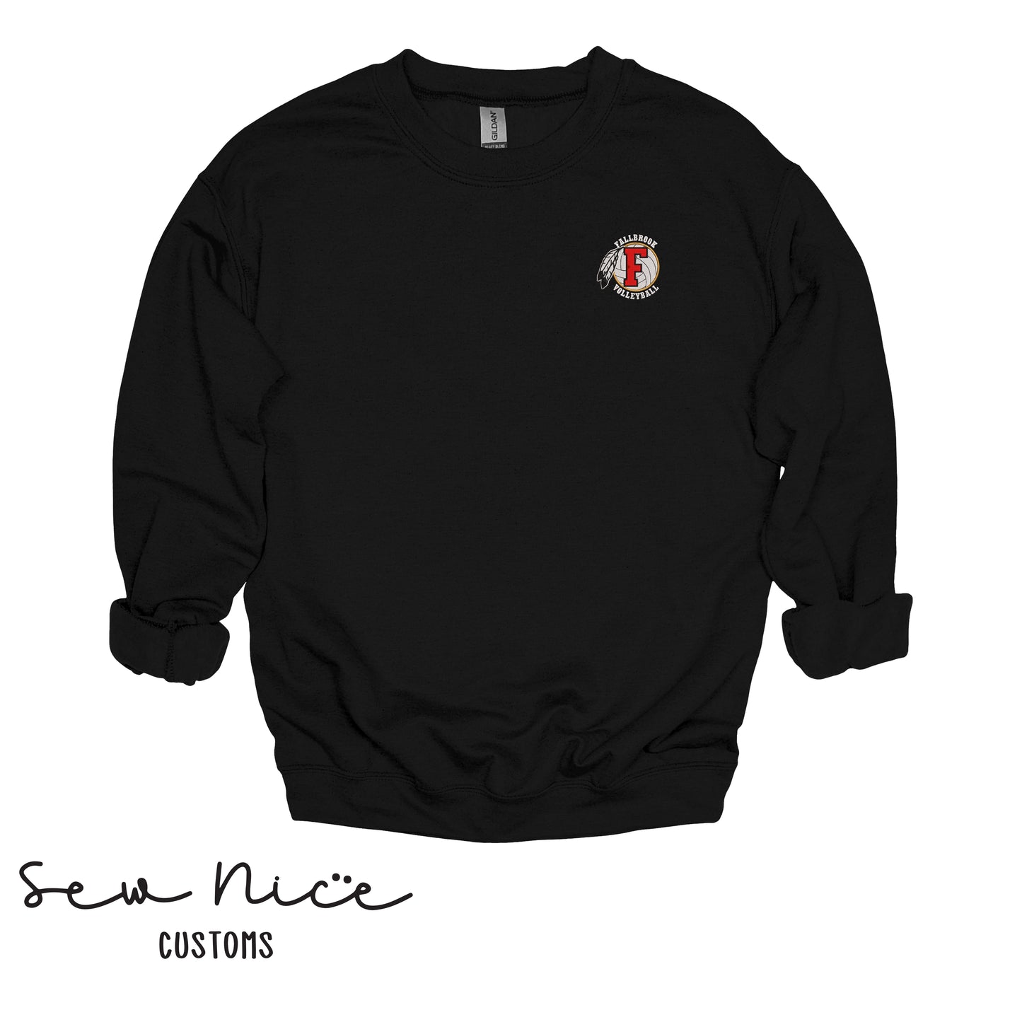 Embroidered FHS Volleyball Logo - Unisex Adult/Youth Crewneck Sweatshirt