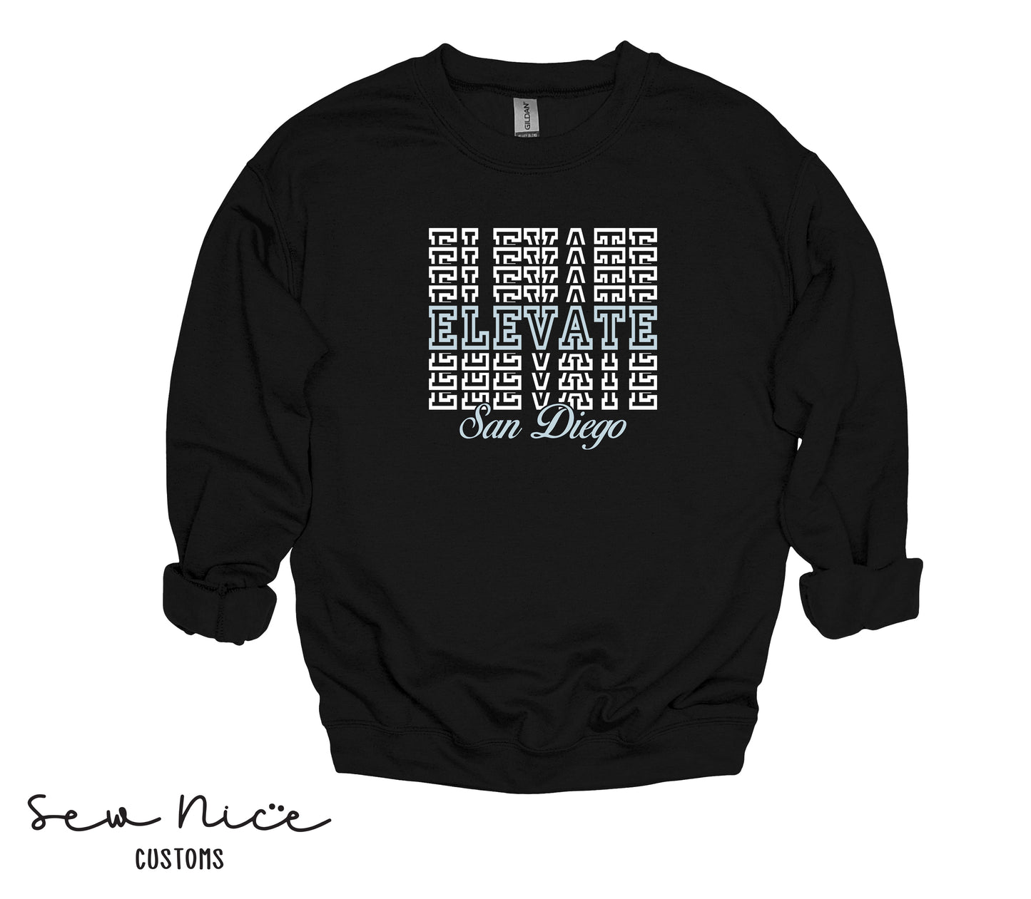 Elevate Stacked Design- Unisex Adult/Youth Crewneck Sweatshirt