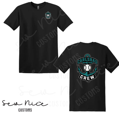Carlsbad Crew Unisex T-Shirt - Left Chest & Back Design