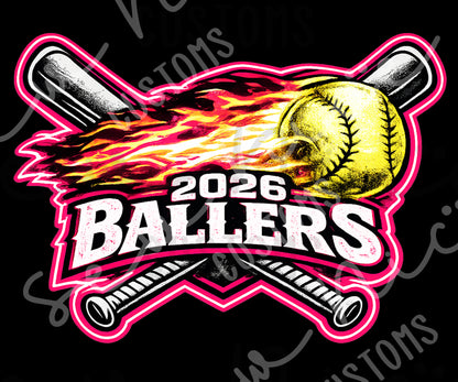 2026 Ballers (Bats) Softball- Unisex T-Shirt