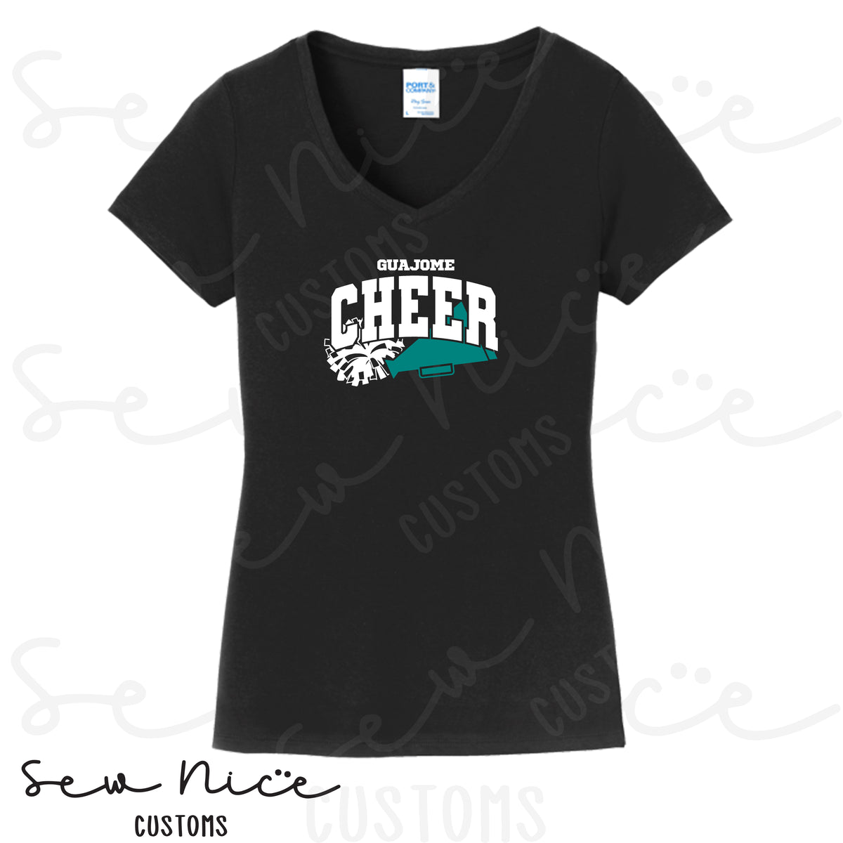 Guajome Megaphone Design- Ladies V-Neck Shirt