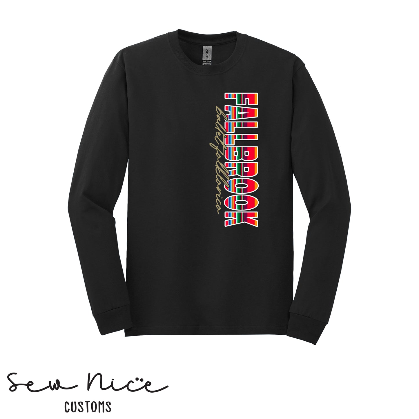 Fallbrook Serape Side Design-Unisex Adult/Youth Long Sleeve Shirt