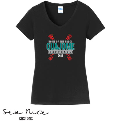 Guajome Seams Softball- Ladies V-Neck Shirt