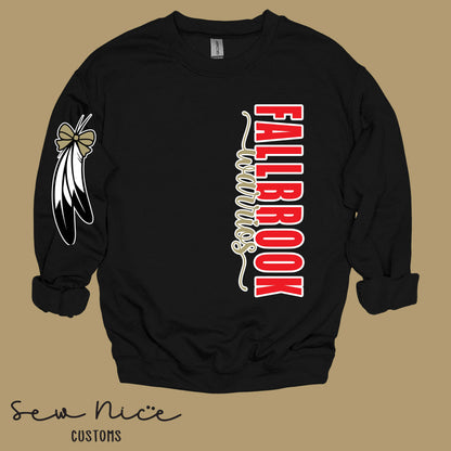 Fallbrook Warriors- Side Design Crewneck Sweatshirt