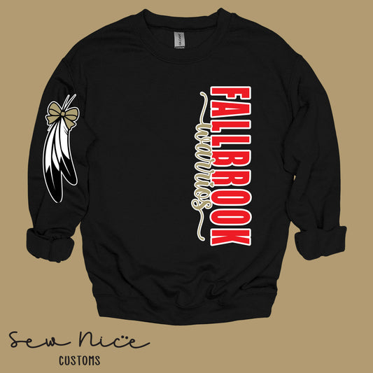 Fallbrook Warriors- Side Design Crewneck Sweatshirt