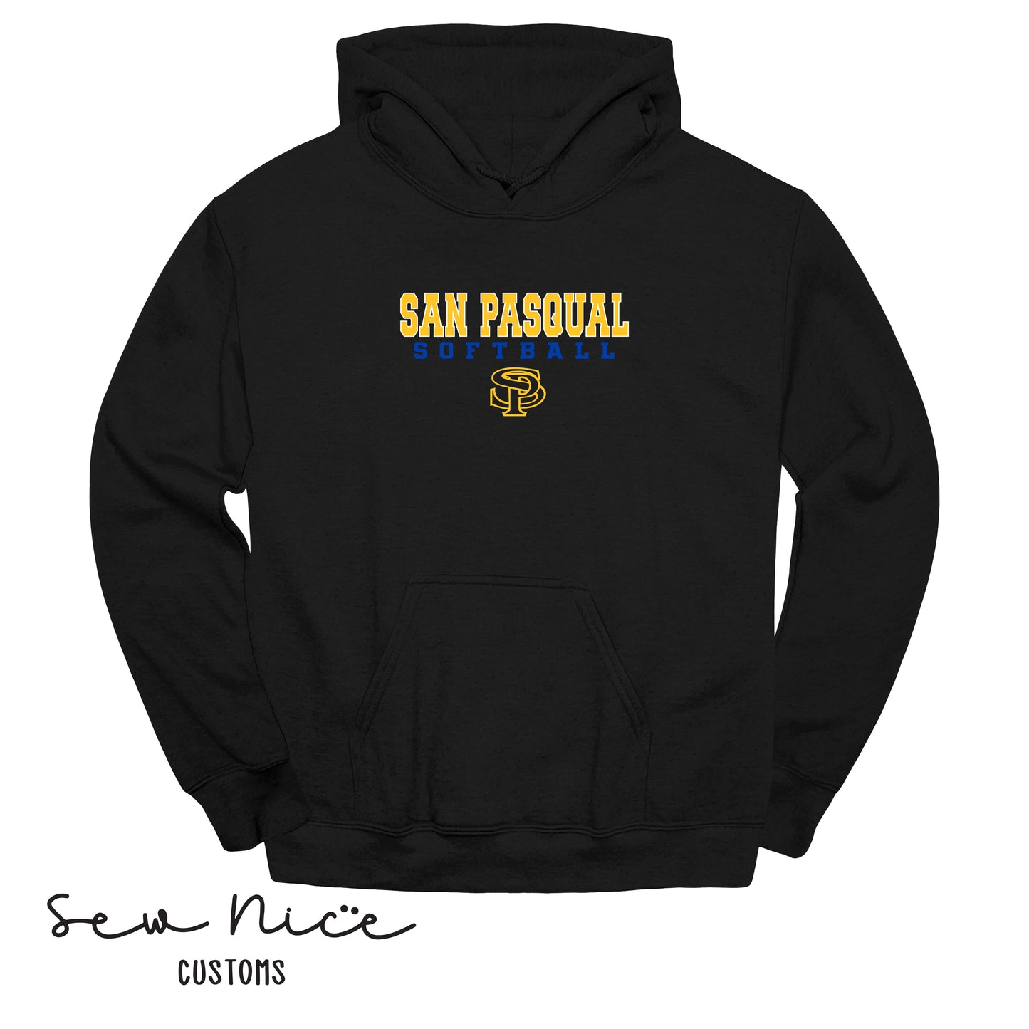 San Pasqual Softball Outline-Unisex Adult/Youth Hoodie