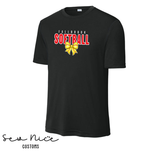 Fallbrook Softball Bow Design - Unisex Dri Fit Shirt