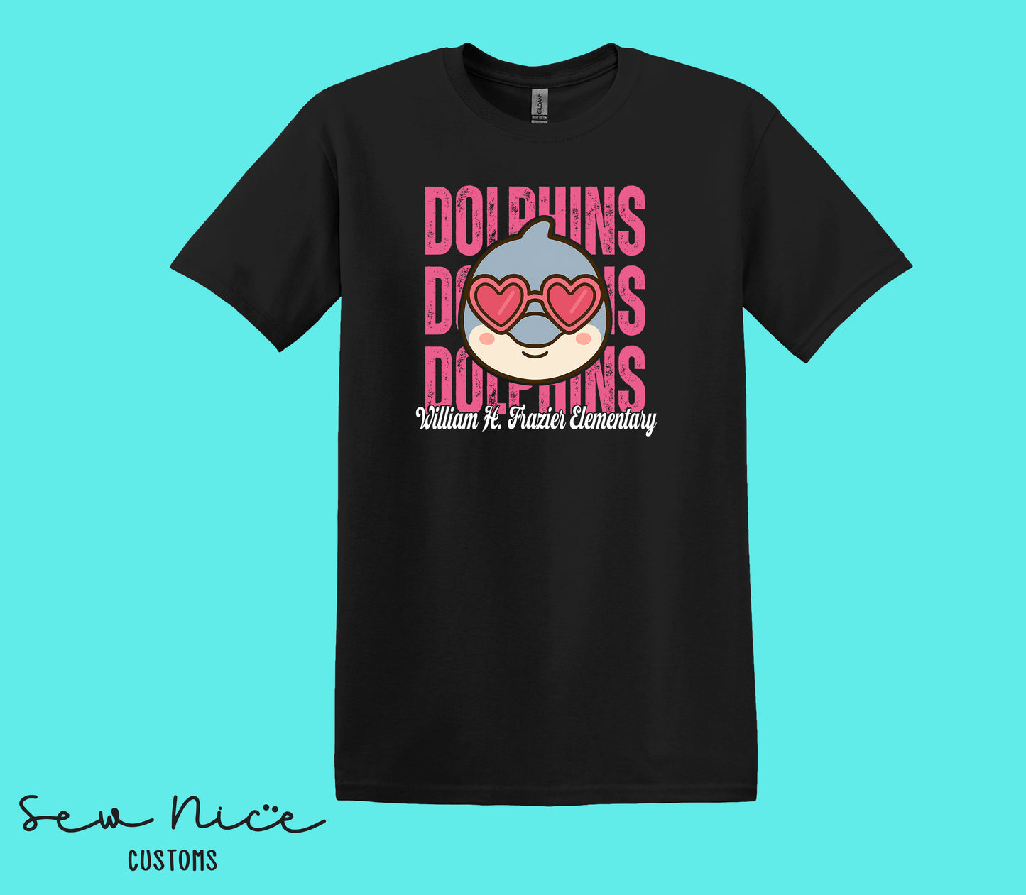 Dolphins Valentine's- Unisex Adult/Youth T-Shirt