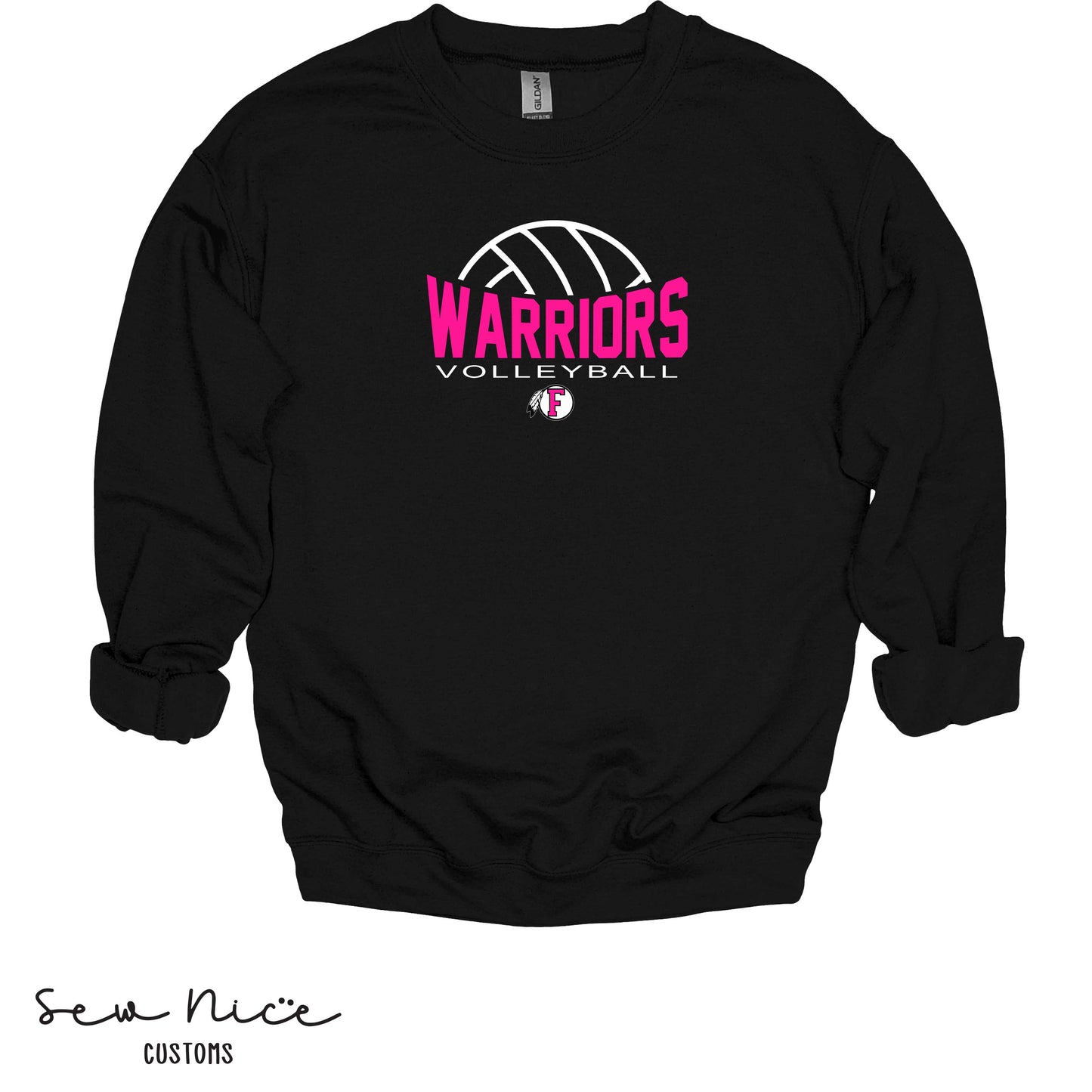 PINK Warriors- FHS Volleyball- Unisex Adult/Youth Crewneck Sweatshirt