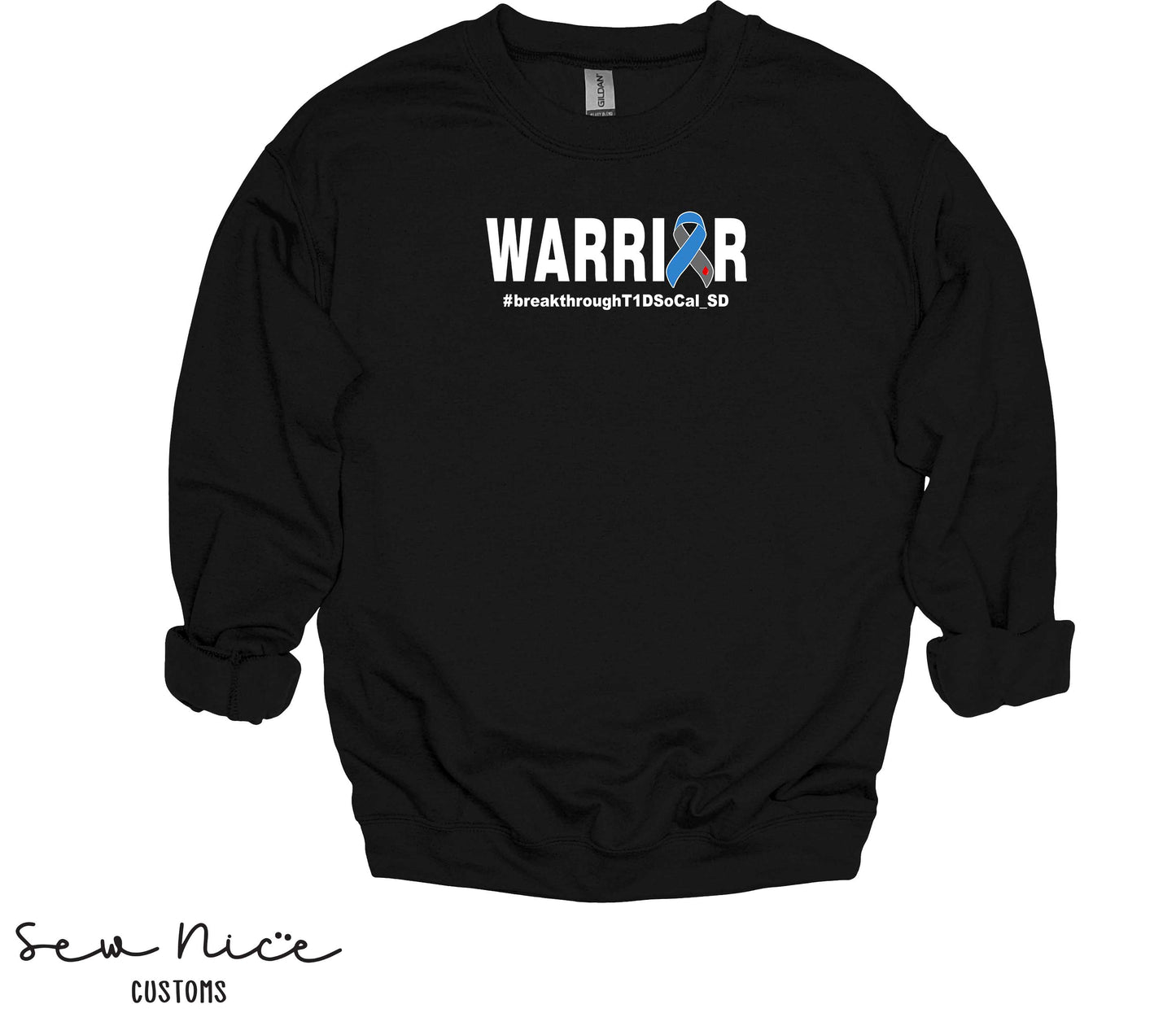 WARRIOR T1D- Unisex Adult/Youth Crewneck Sweatshirt