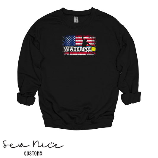 FHS American Flag Water Polo- Unisex Adult/Youth Crewneck Sweatshirt