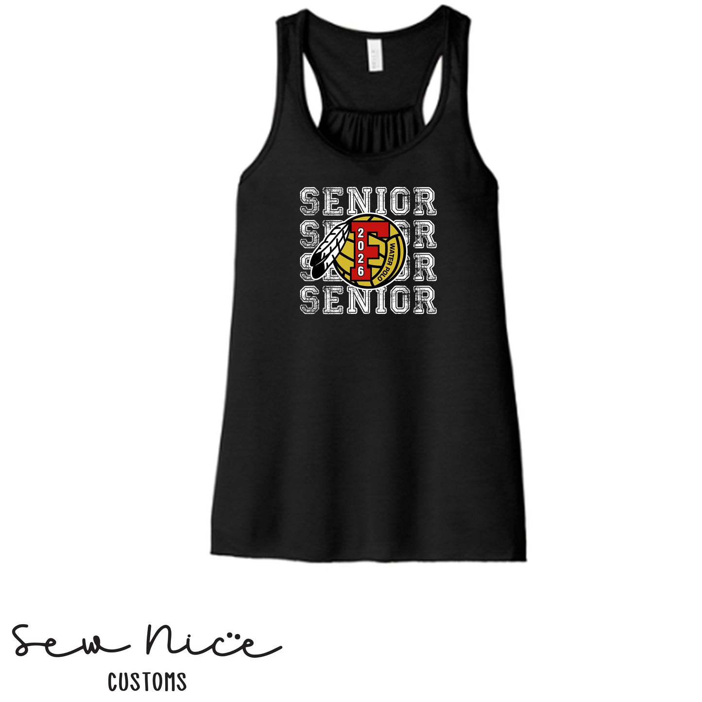 FHS Water Polo Stacked SENIOR 2026- Ladies Bella Canvas Flowy Tank Top