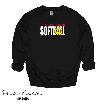 Fallbrook High School Softball- Unisex Adult/Youth Crewneck Sweatshirt
