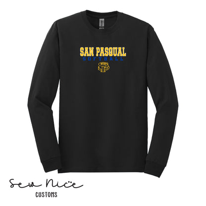San Pasqual Softball Outline-Unisex Adult/Youth Long Sleeve Shirt