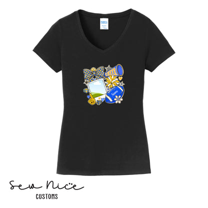 Custom SP Cheer Pic- Ladies V-Neck Shirt