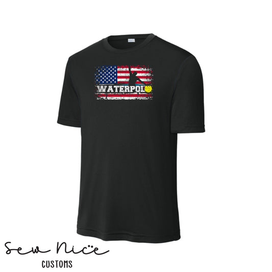 FHS American Flag Water Polo- Unisex Adult/Youth Dri Fit Shirt