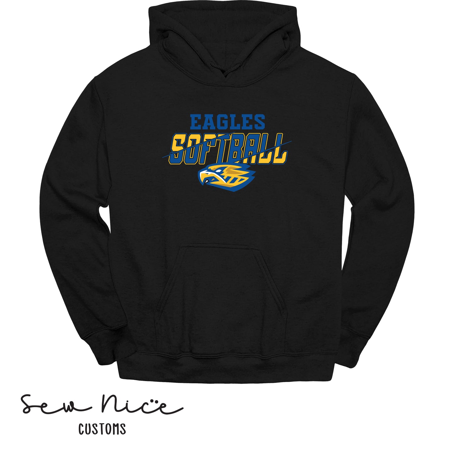 Eagles Slash Softball-Unisex Adult/Youth Hoodie