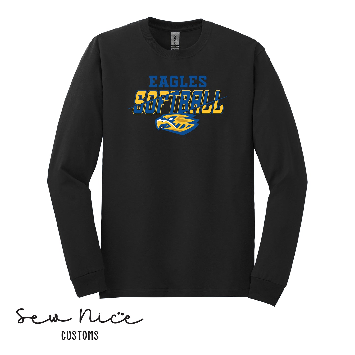 Eagles Slash Softball- Unisex Adult/Youth Long Sleeve Shirt