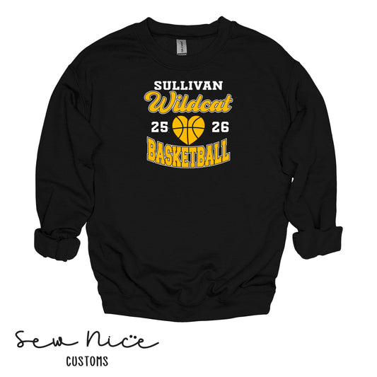 Wildcat Heart Basketball Crewneck Sweatshirt