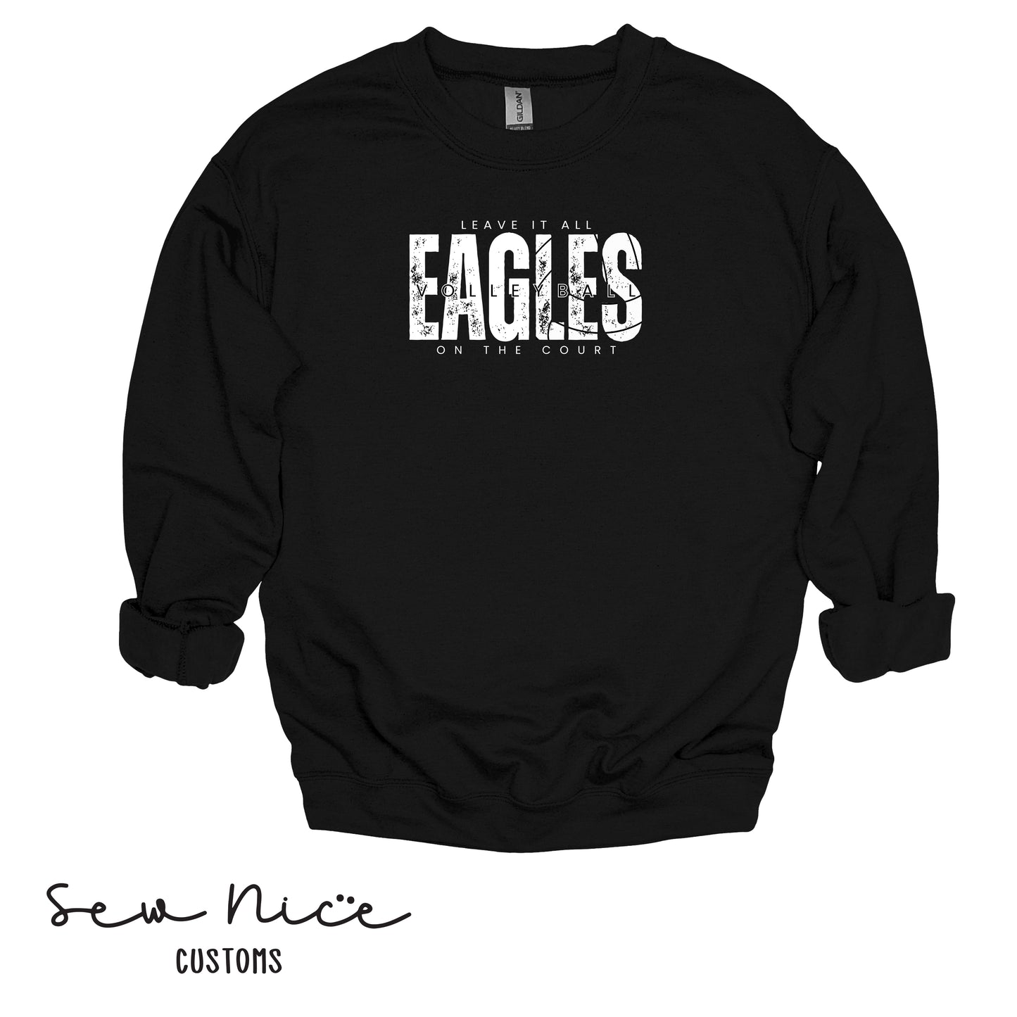 SP Eagles Volleyball-Leave It All On The Court-Adult/Youth Unisex Crewneck Sweatshirt