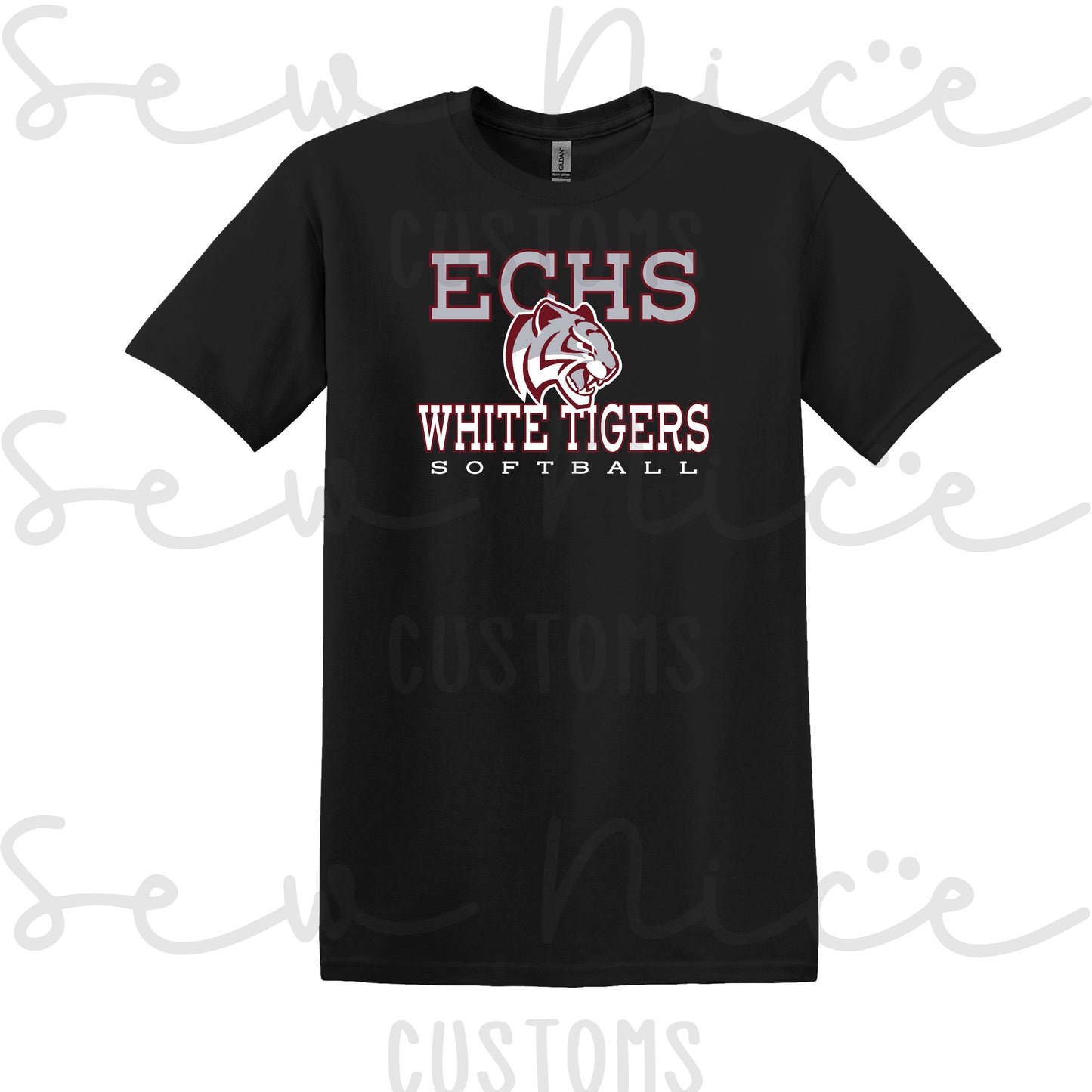 ECHS White Tigers Softball- Unisex Adult/Youth T-Shirt