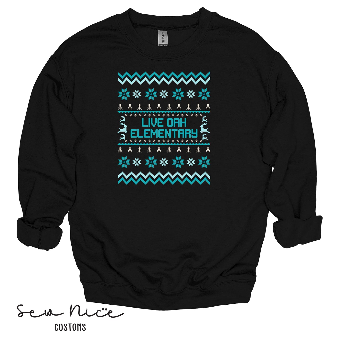 Live Oak Elementary Winter Design- Unisex Adult/Youth Crewneck Sweatshirt