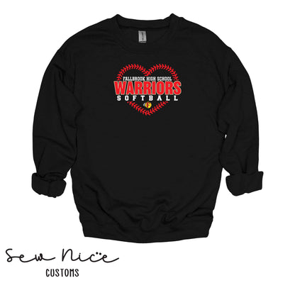 FHS Warriors Seam Heart- Unisex Adult/Youth Crewneck Sweatshirt