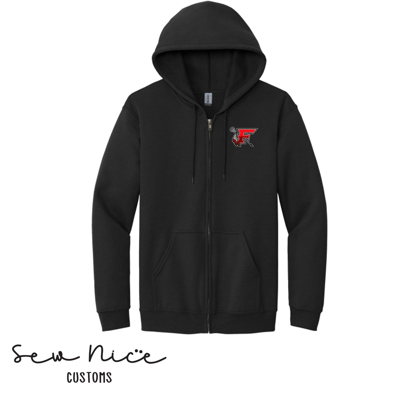 ADULT- EMBROIDERED FHS Lacrosse FULL ZIP Hoodie