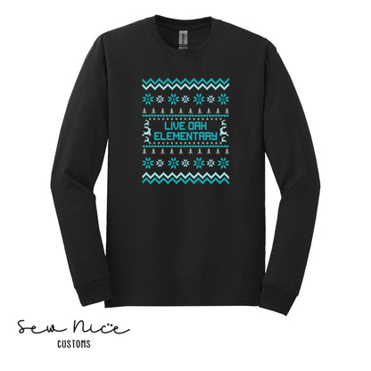 Live Oak Elementary Winter Design - Unisex Adult/Youth Long Sleeve Shirt